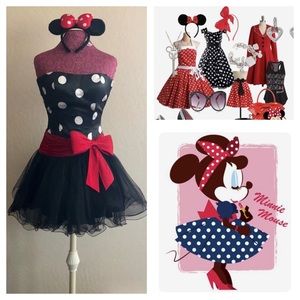 ♻️Minnie Mouse Dress & Ears Headband♻️